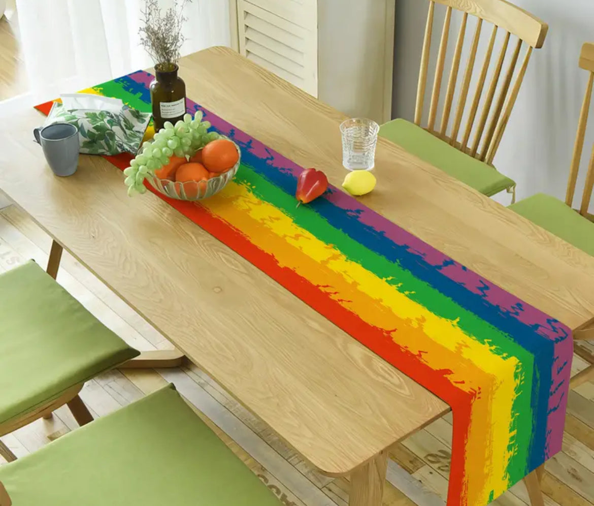 Linen Rainbow Table Runner