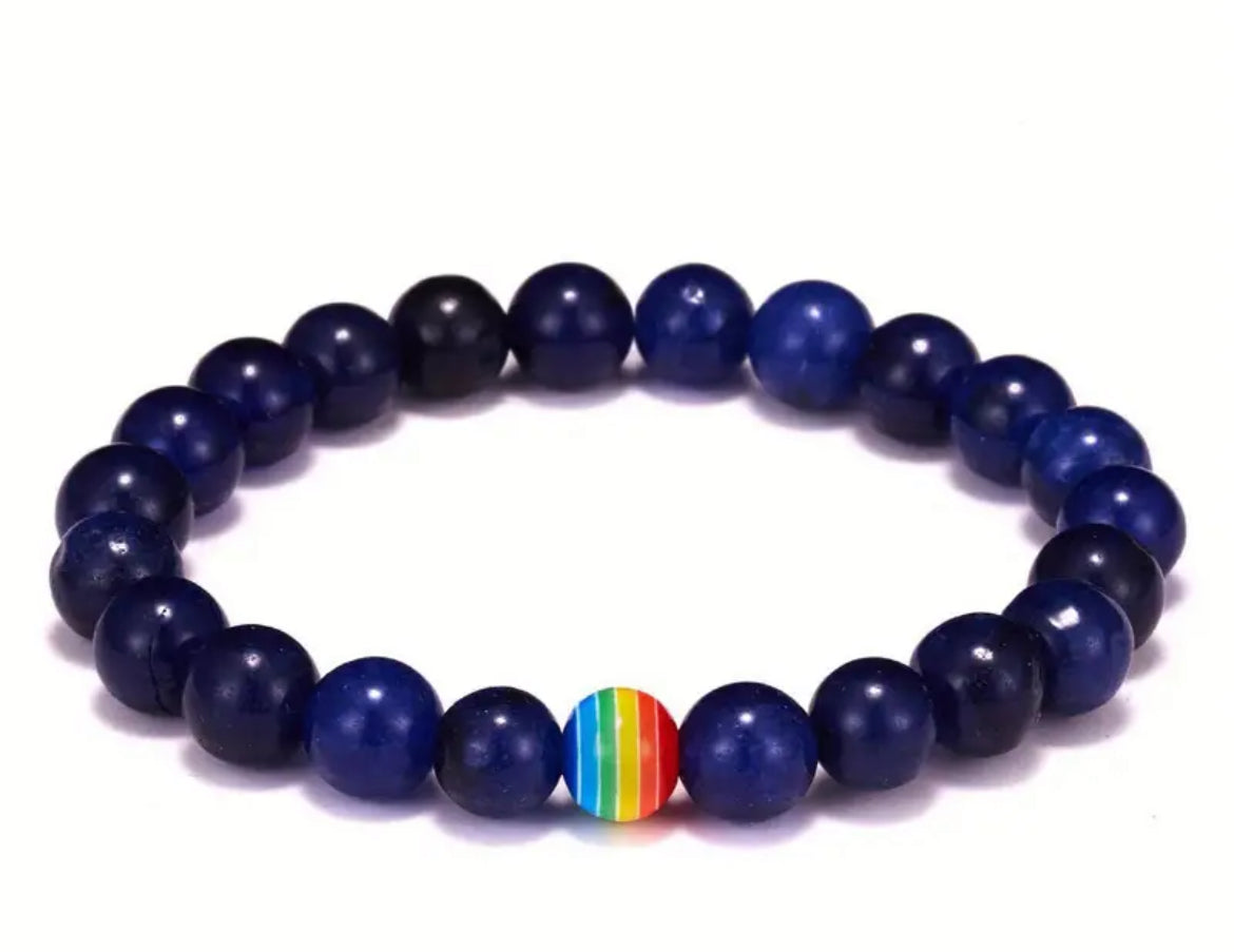 Blue Stone Rainbow Bracelet