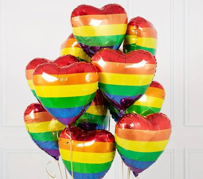 Rainbow Heart Balloons (10 piece)