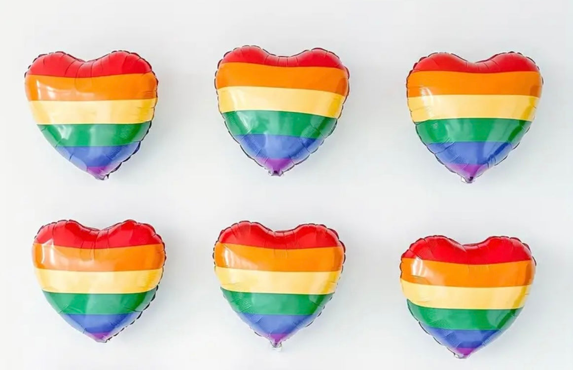 Rainbow Heart Balloons (10 piece)