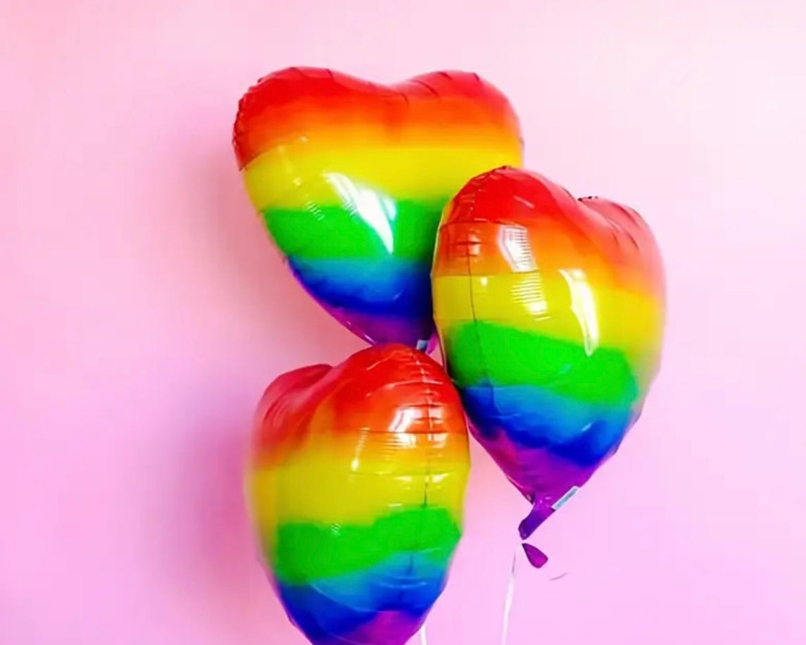 Rainbow Heart Balloons (10 piece)