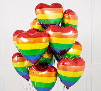 Rainbow Heart Balloons (10 piece)