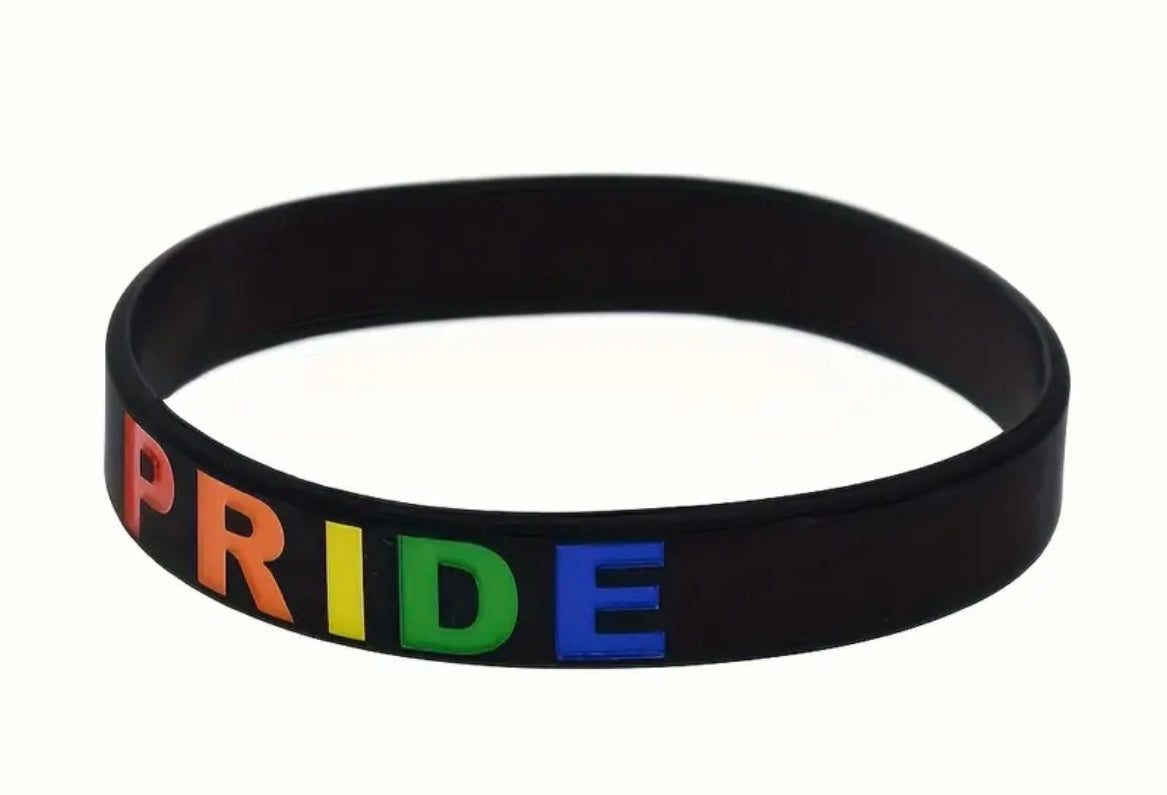 Pride Bracelet Black Silicone