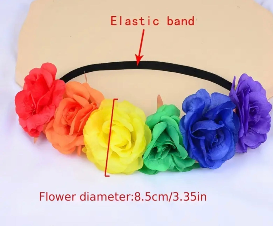 Rainbow Flower Headband