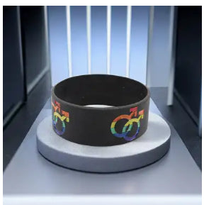 Black Rainbow Silicone Bracelet (Men + Men)