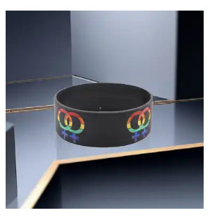 Black Rainbow Silicone Bracelet (Women + Women)