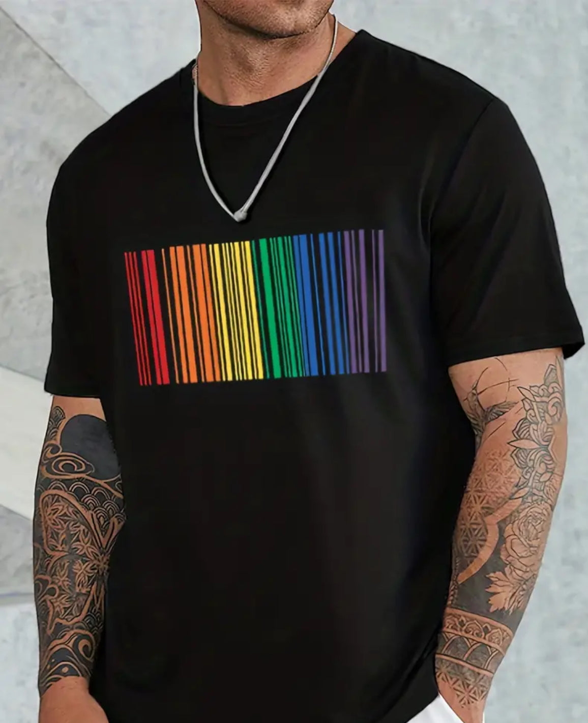 Black Barcode Pride Mens Tshirt